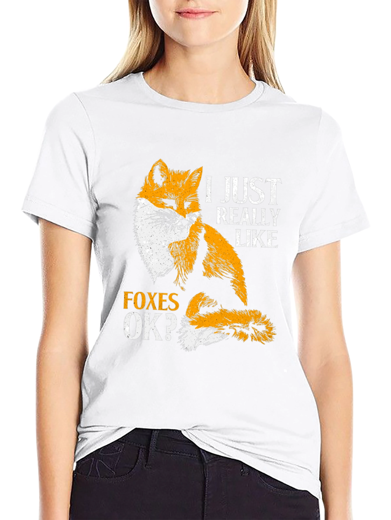 Black Fox Lover T-Shirt - I Just Really Like Foxes OK? view 9
