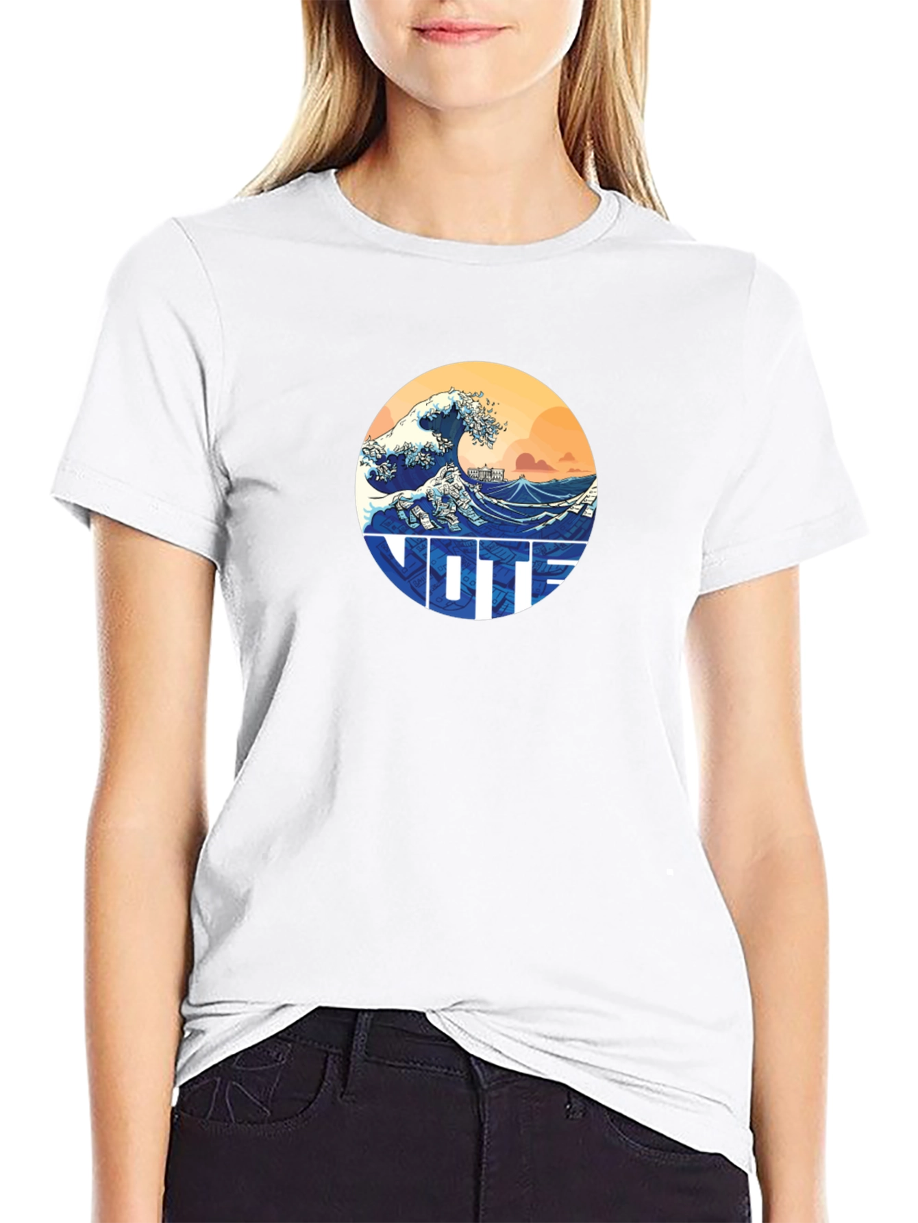 Black Great Wave VOTE Graphic Tee - Stylish & Comfortable view 9