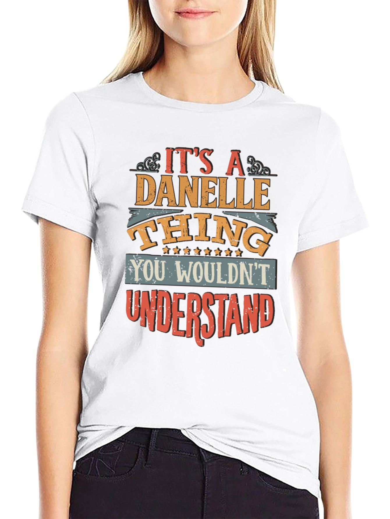 Black Danelle Thing Graphic T-Shirt - Unique Name Tee view 9