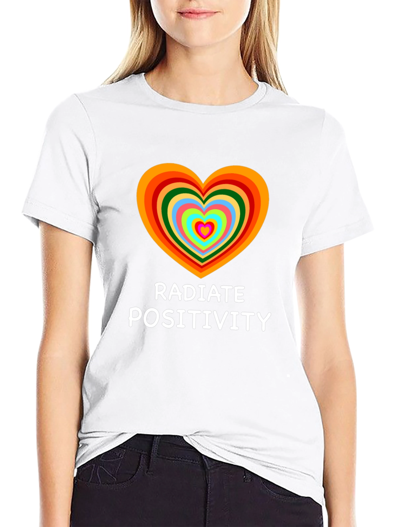 Radiate Positivity Heart Graphic T-Shirt - 9