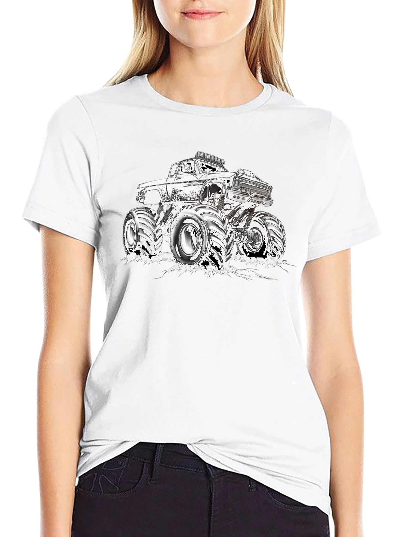 Black Monster Truck Graphic Tee - Black view 9