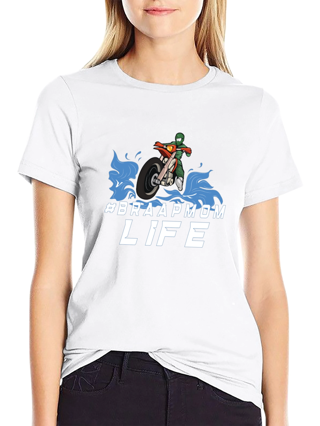 Black #Braapmom Life T-Shirt - Motocross Mom Tee view 9