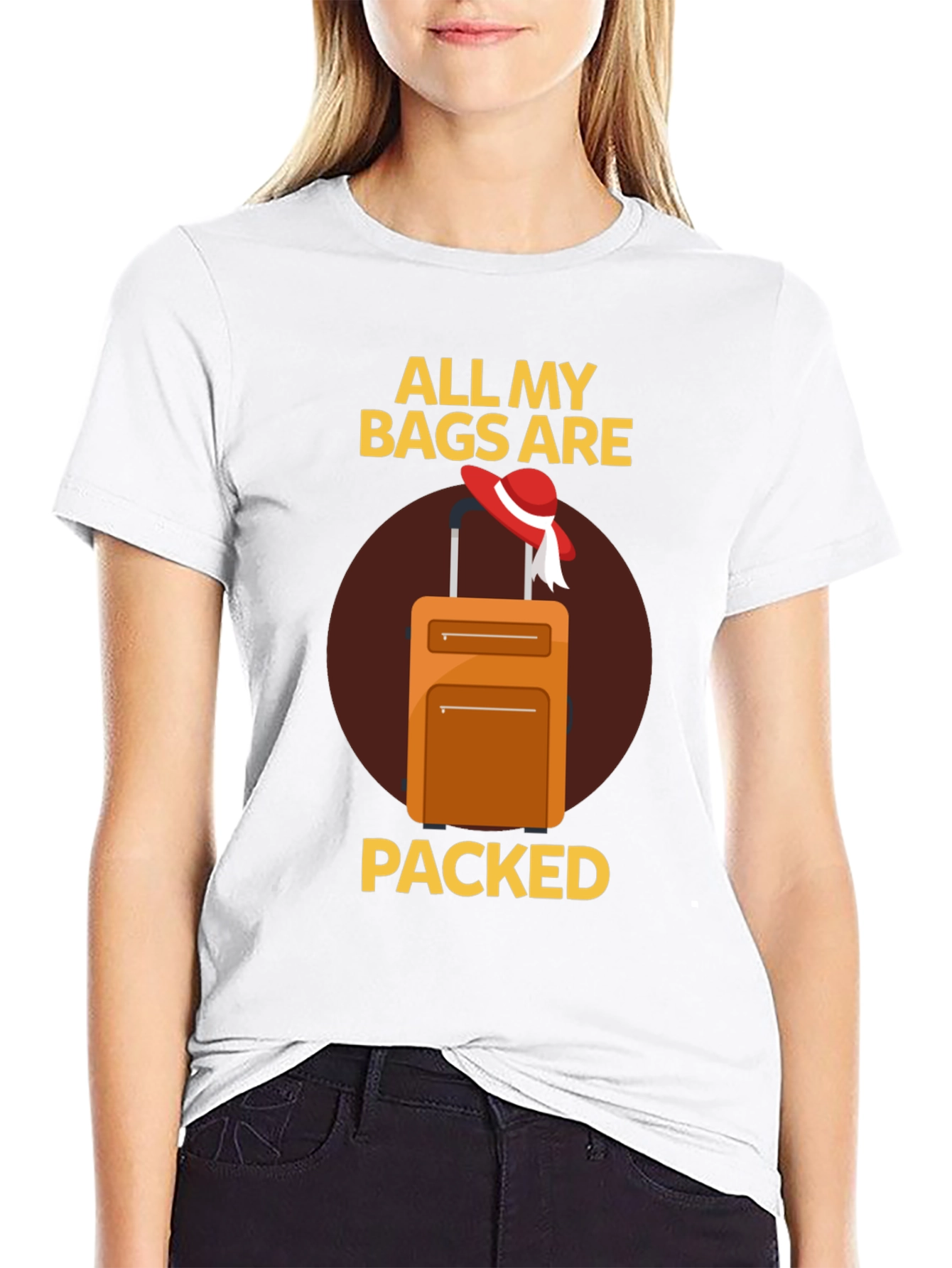 Black All My Bags Are Packed T-Shirt - Travel Ready! view 9