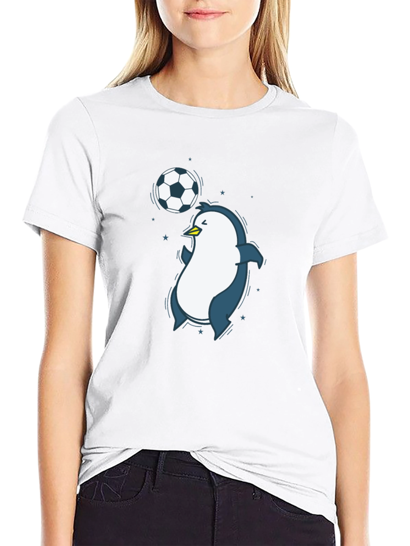 Black Penguin Soccer Graphic Tee - Black Crew Neck T-Shirt view 9