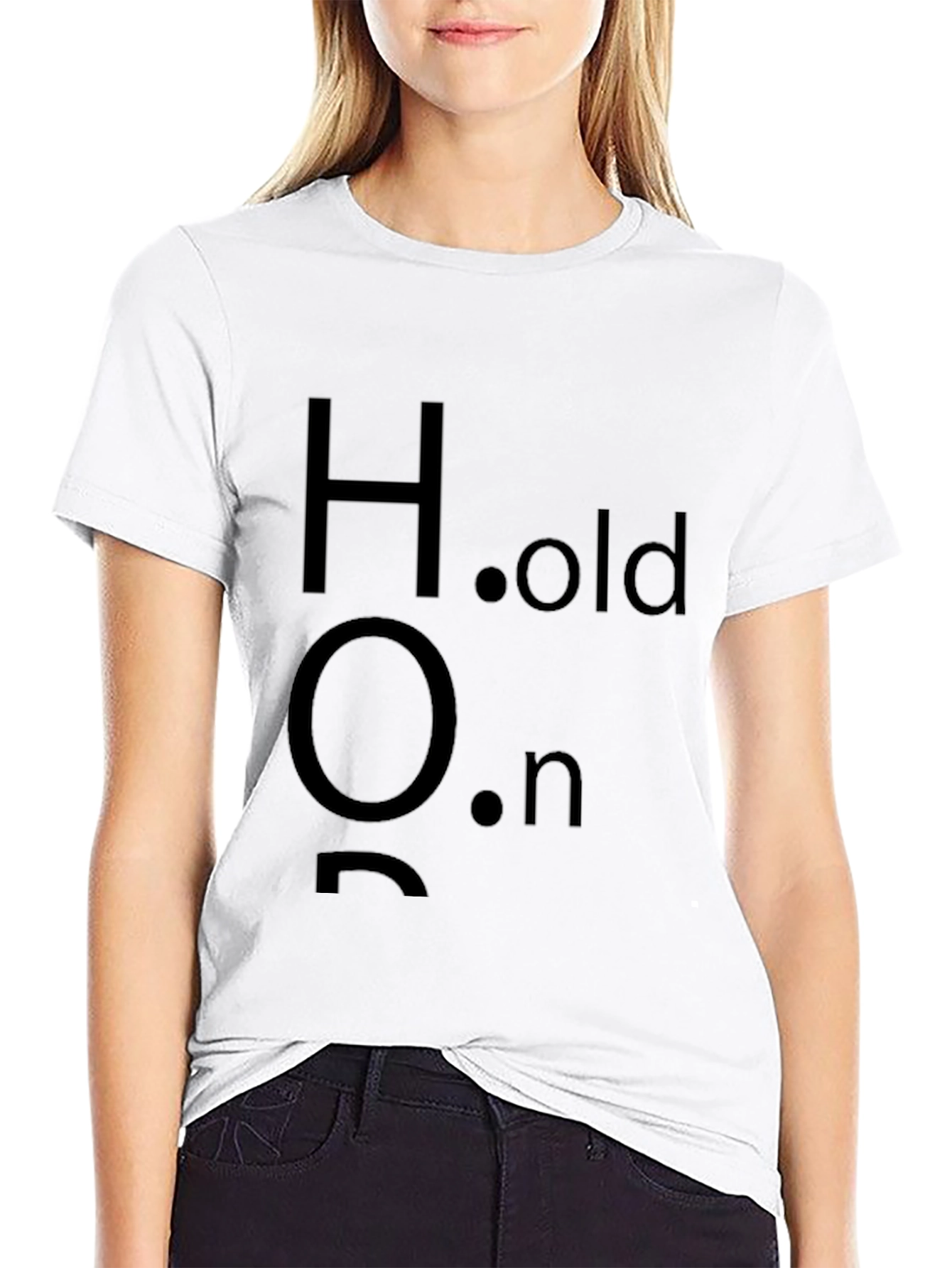 Black Hold On Men's Black T-Shirt view 9