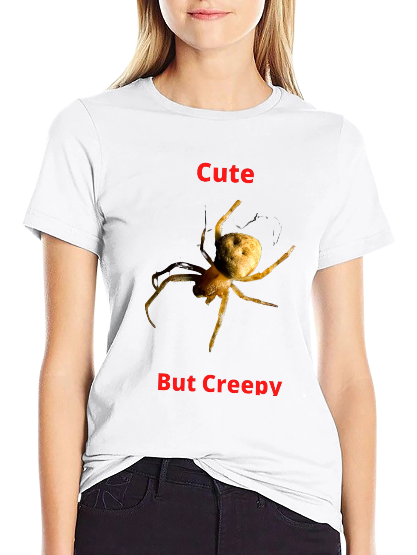 Black Cute But Creepy Spider Graphic T-Shirt view 9