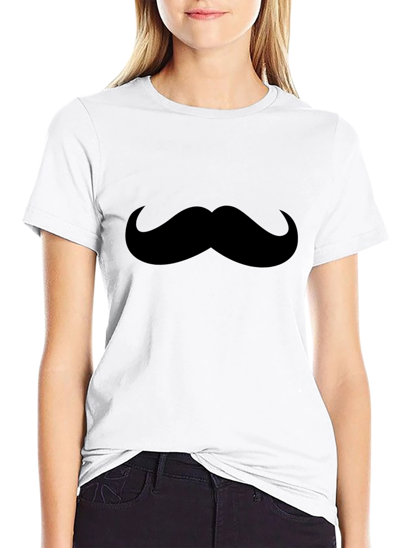 Black Mustache Graphic Tee - Men's Black T-Shirt view 9
