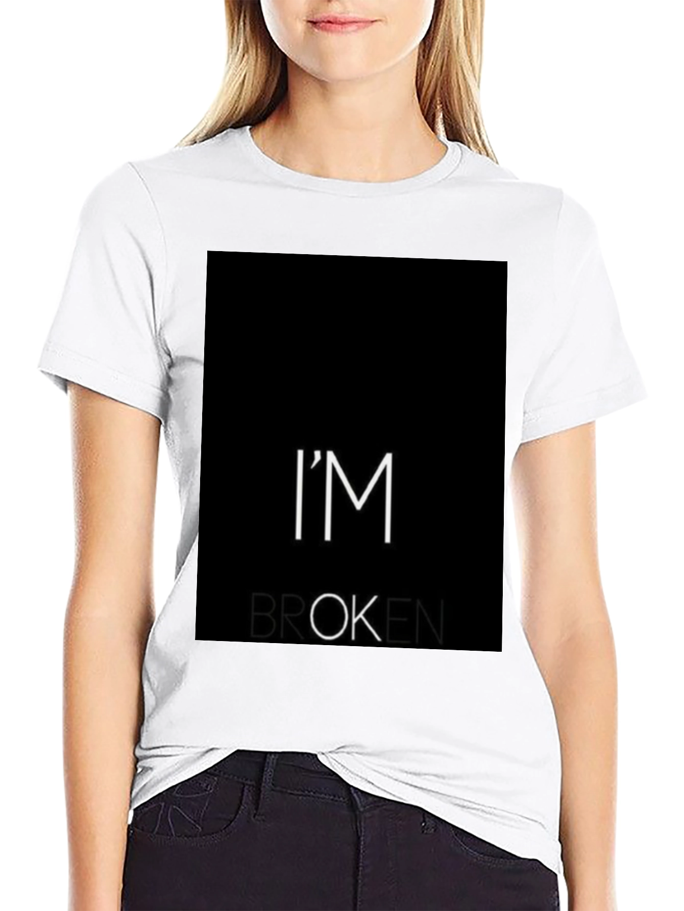 Black I'm Broken T-Shirt - Black Graphic Tee view 9