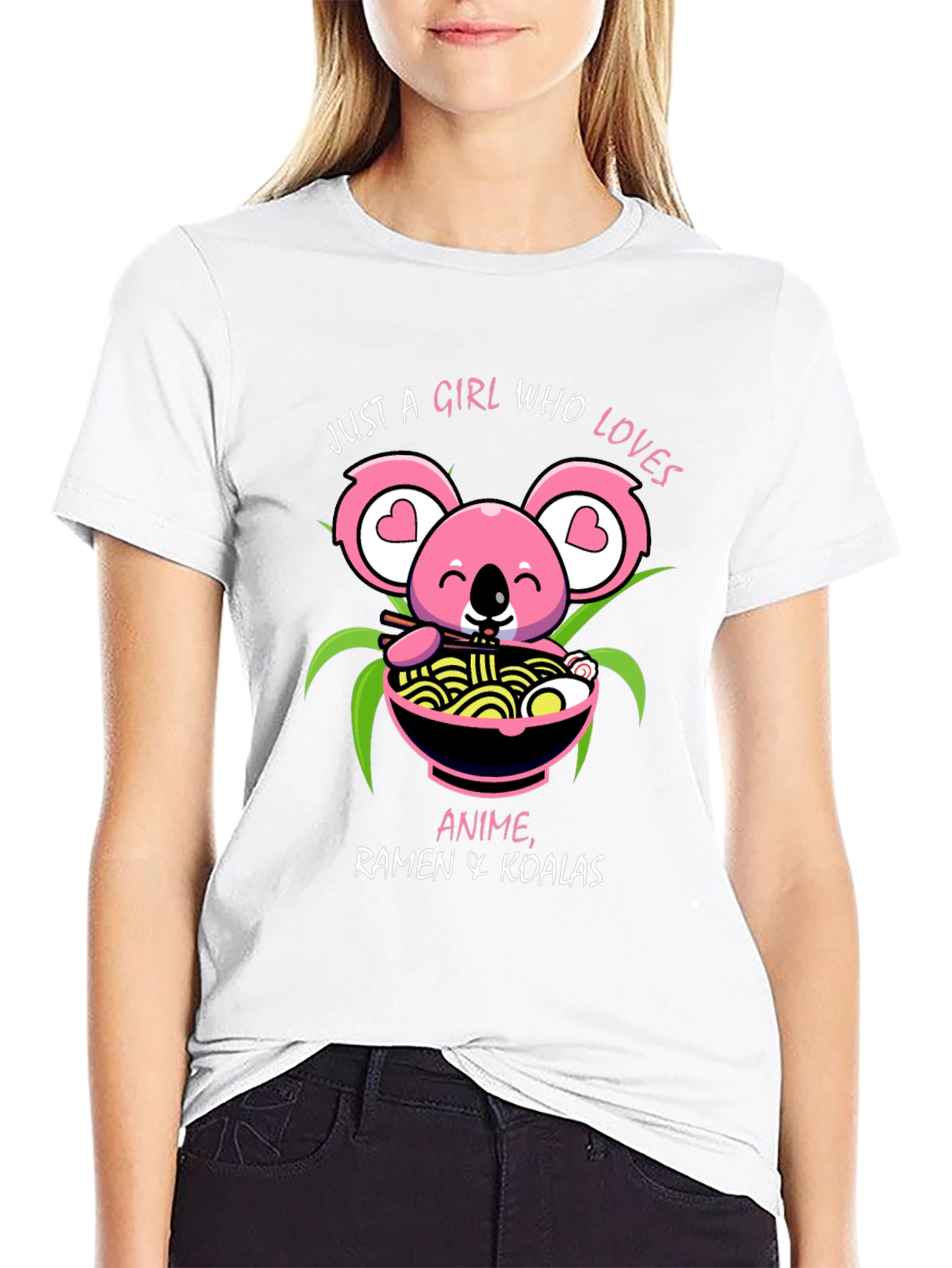 Black Anime Ramen Koala T-Shirt view 9