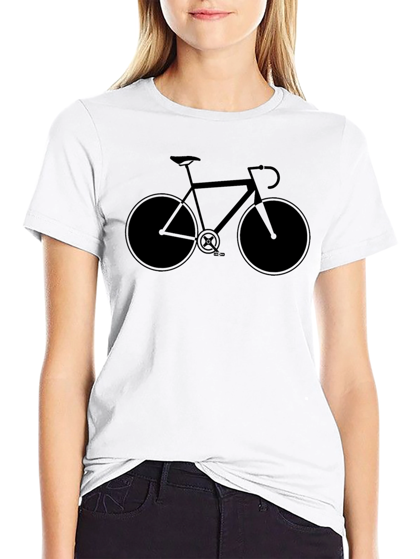 Black Men's Black Bicycle Graphic T-Shirt view 9