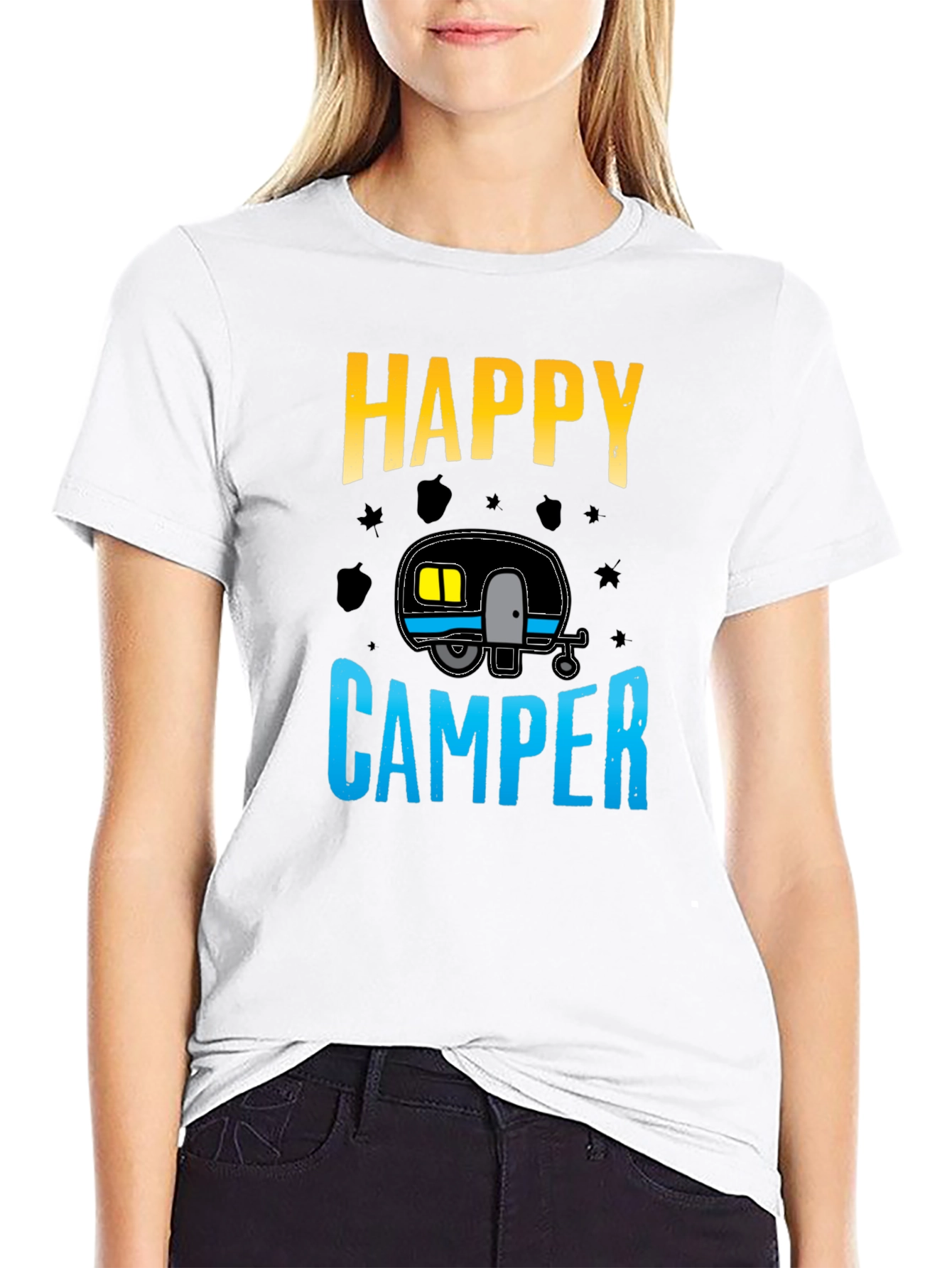 Black Happy Camper Graphic Tee view 9