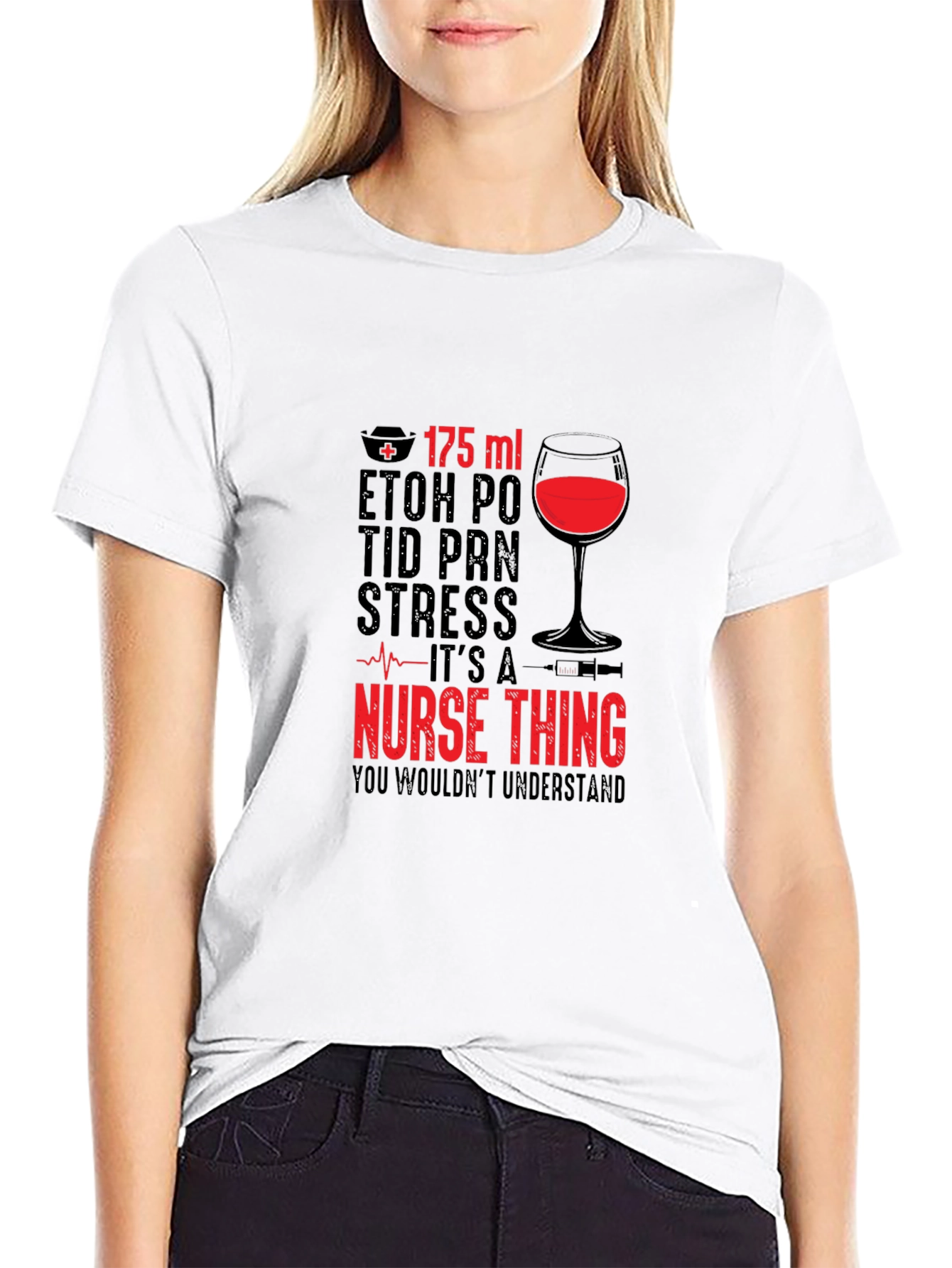 Black Nurse Wine T-Shirt - "It's a Nurse Thing" view 9