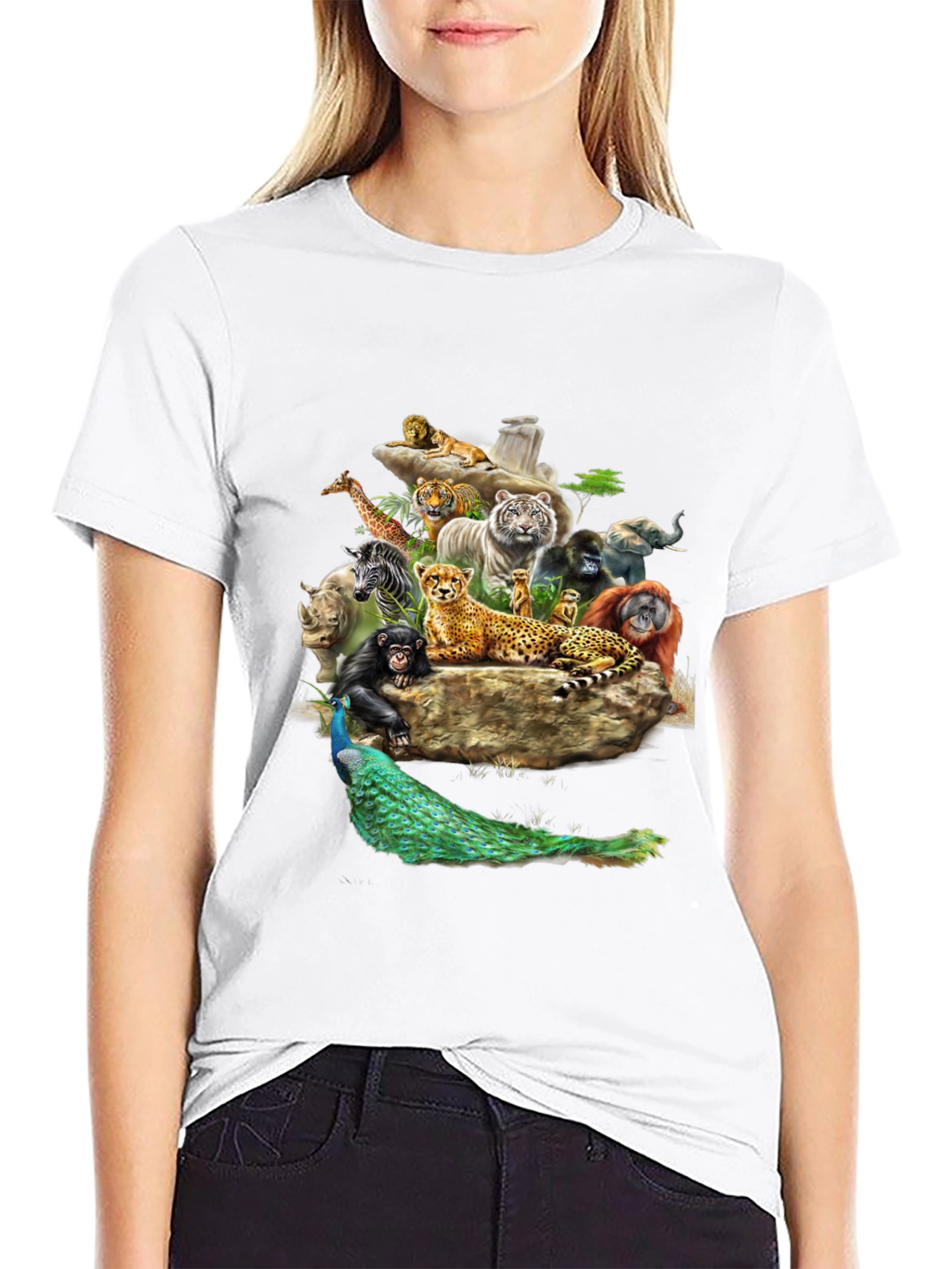 Black Wildlife Kingdom Graphic Tee - Black T-Shirt view 9