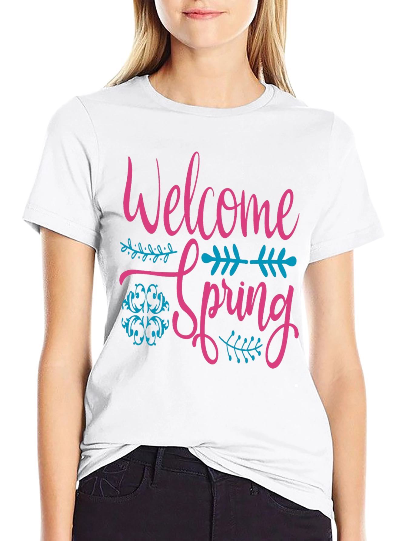 Black Welcome Spring Graphic Tee view 9