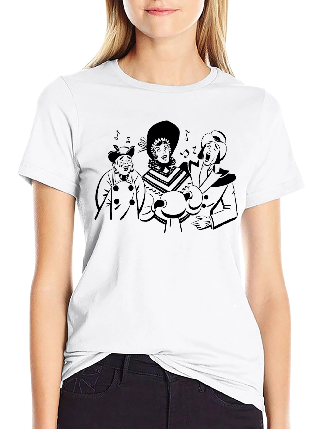 Black Vintage Cartoon Black T-Shirt view 9