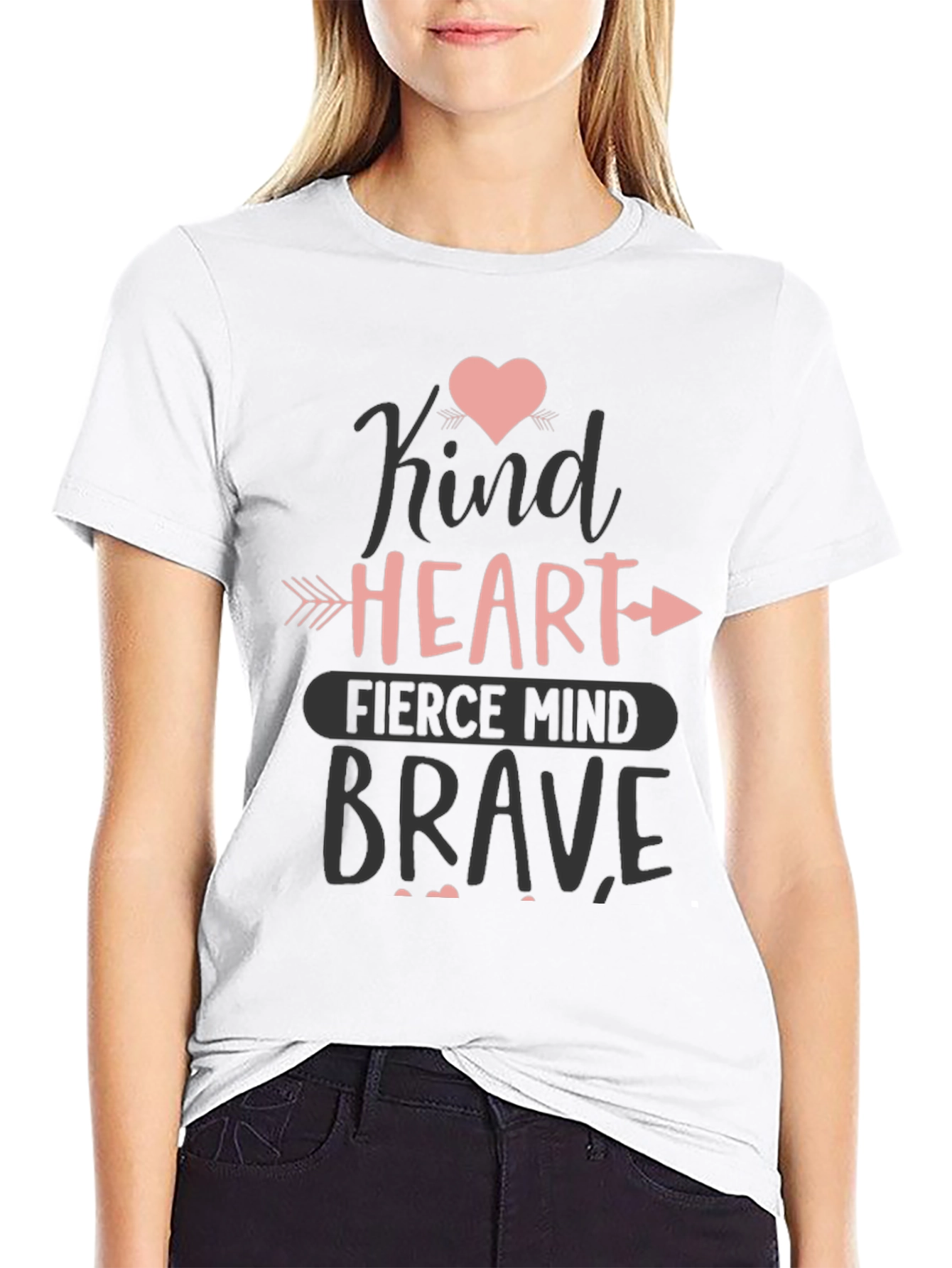 Black Kind Heart Brave Mind Graphic Tee view 9