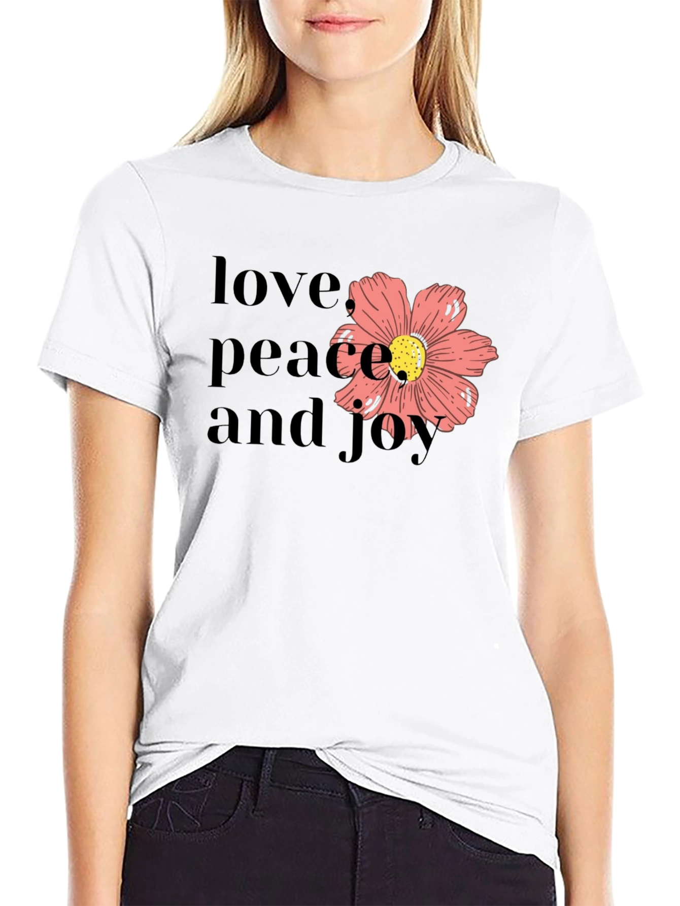 Black Love Peace Joy Black Graphic Tee view 9