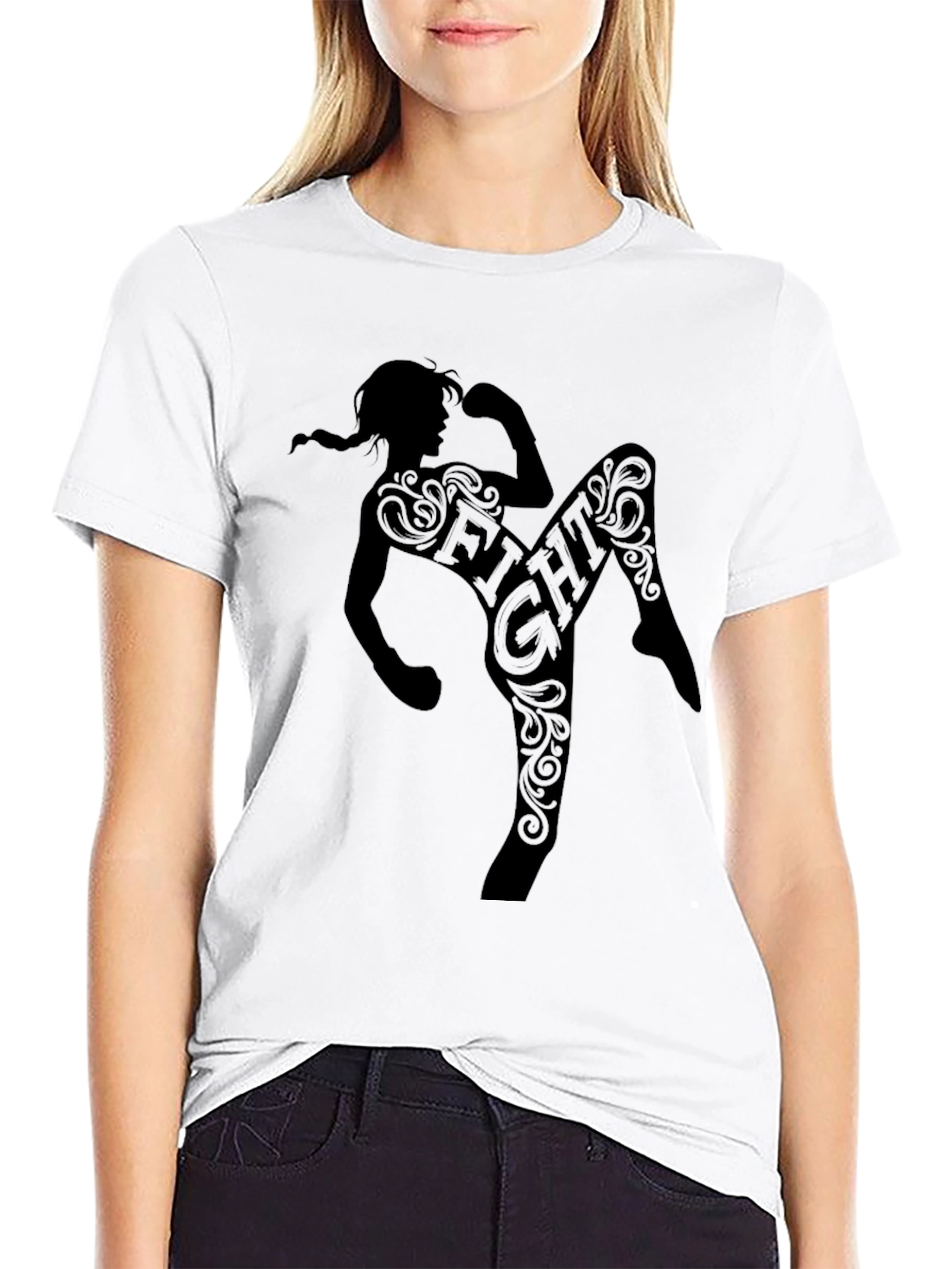 Black Black Fight Graphic Tee - Martial Arts Inspired view 9