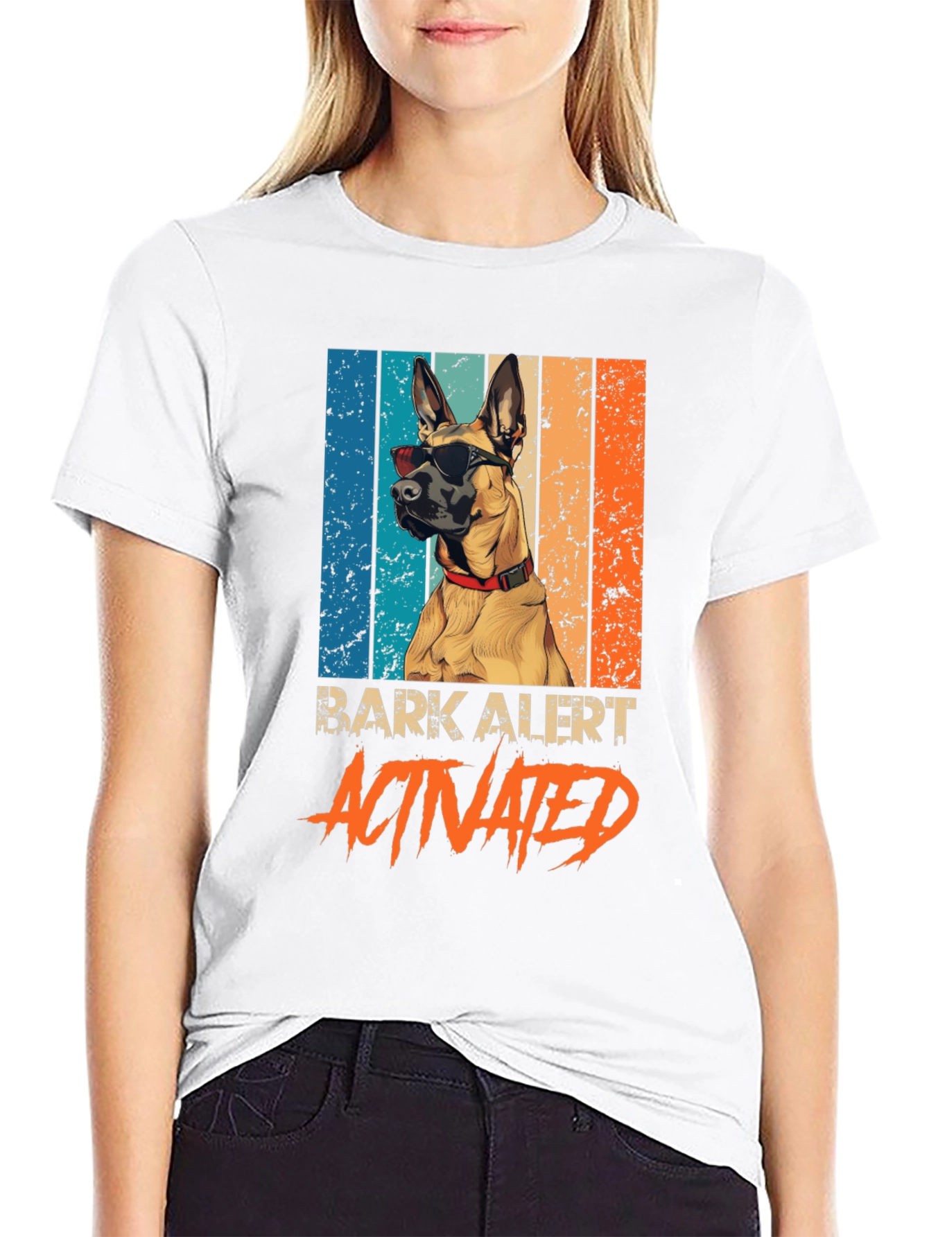 Black Cool Dog T-Shirt - Bark Alert Activated! view 9