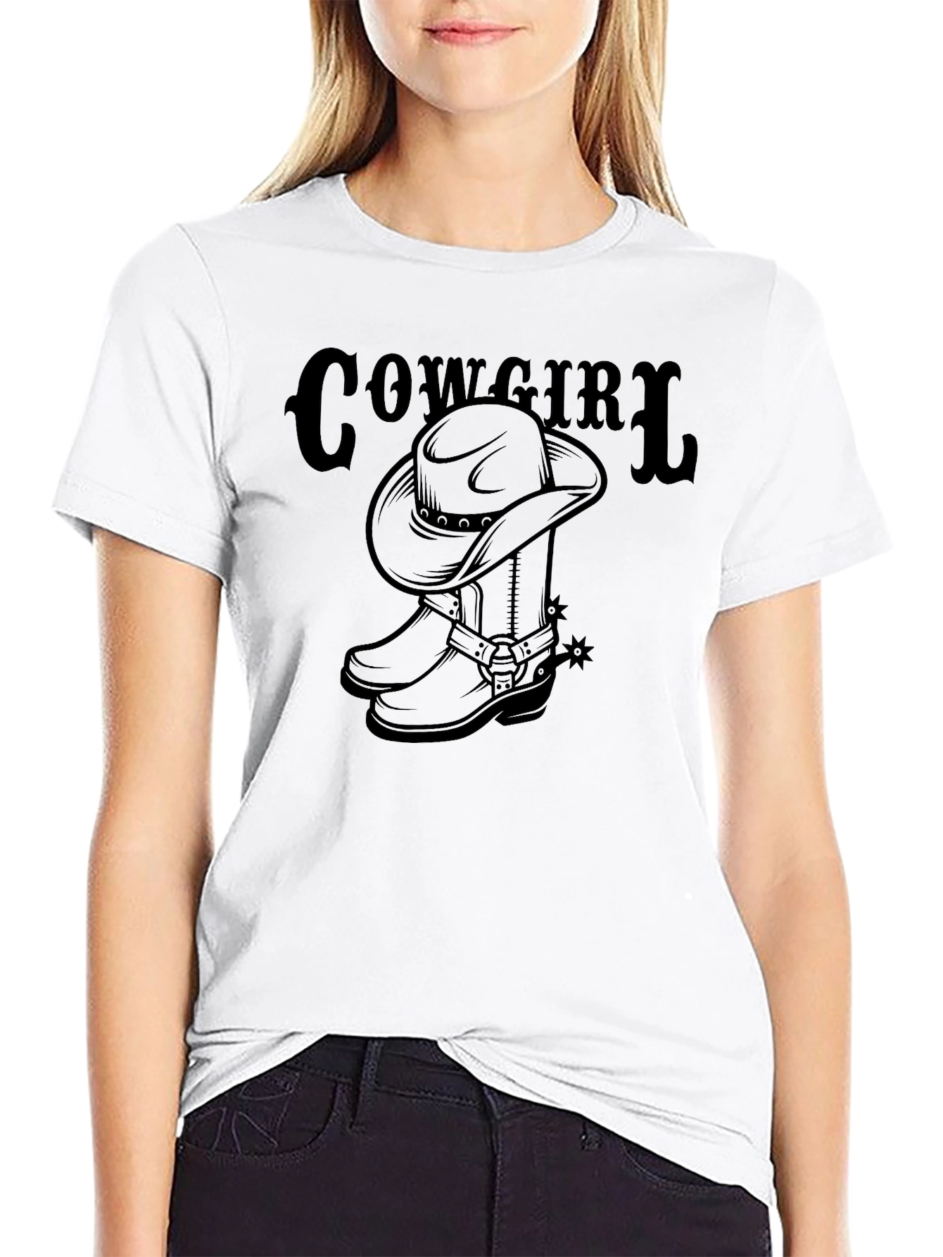 Cowgirl Hat & Boots Graphic T-Shirt - 9
