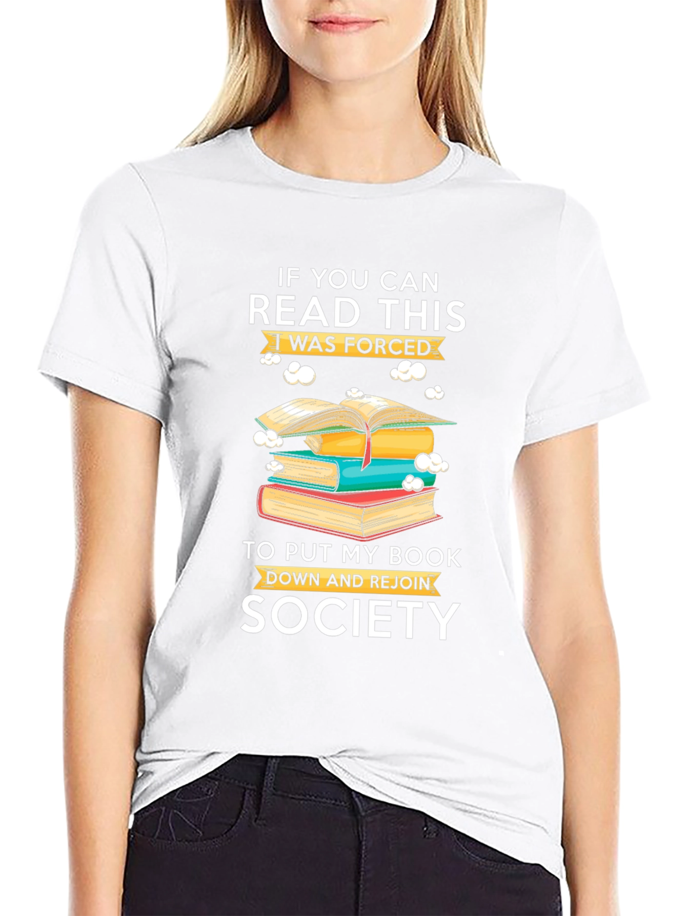 Black Funny Reading Lover T-Shirt - Forced To Rejoin Society view 9