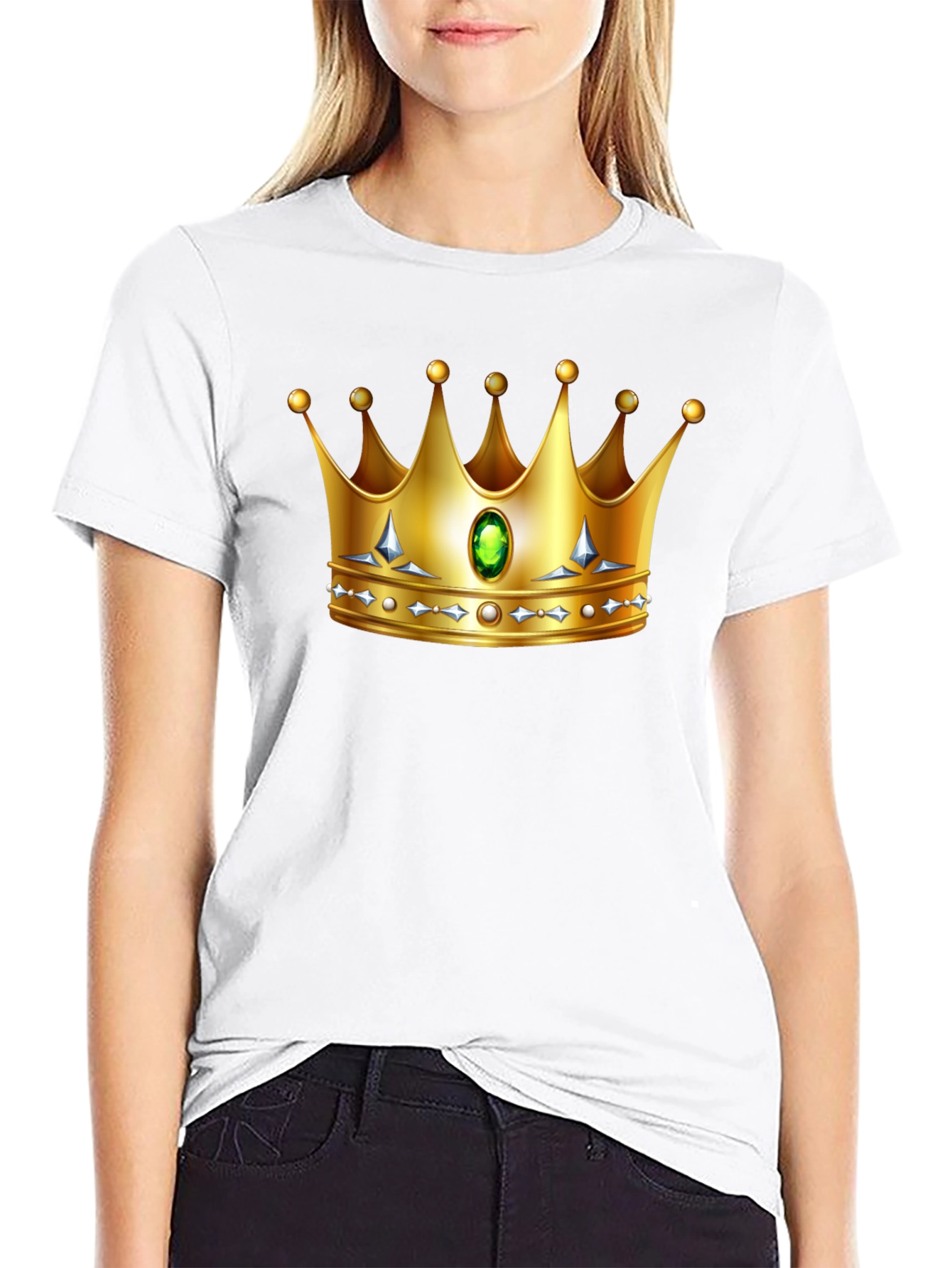 Black Golden Crown Graphic Tee - King/Queen Style view 9