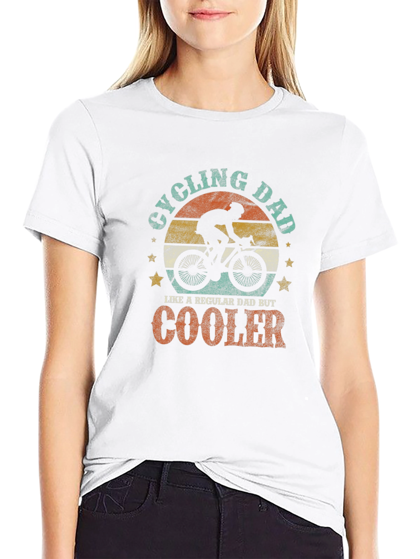 Black Cycling Dad T-Shirt - Retro Design, Cool Father's Day Gift view 9
