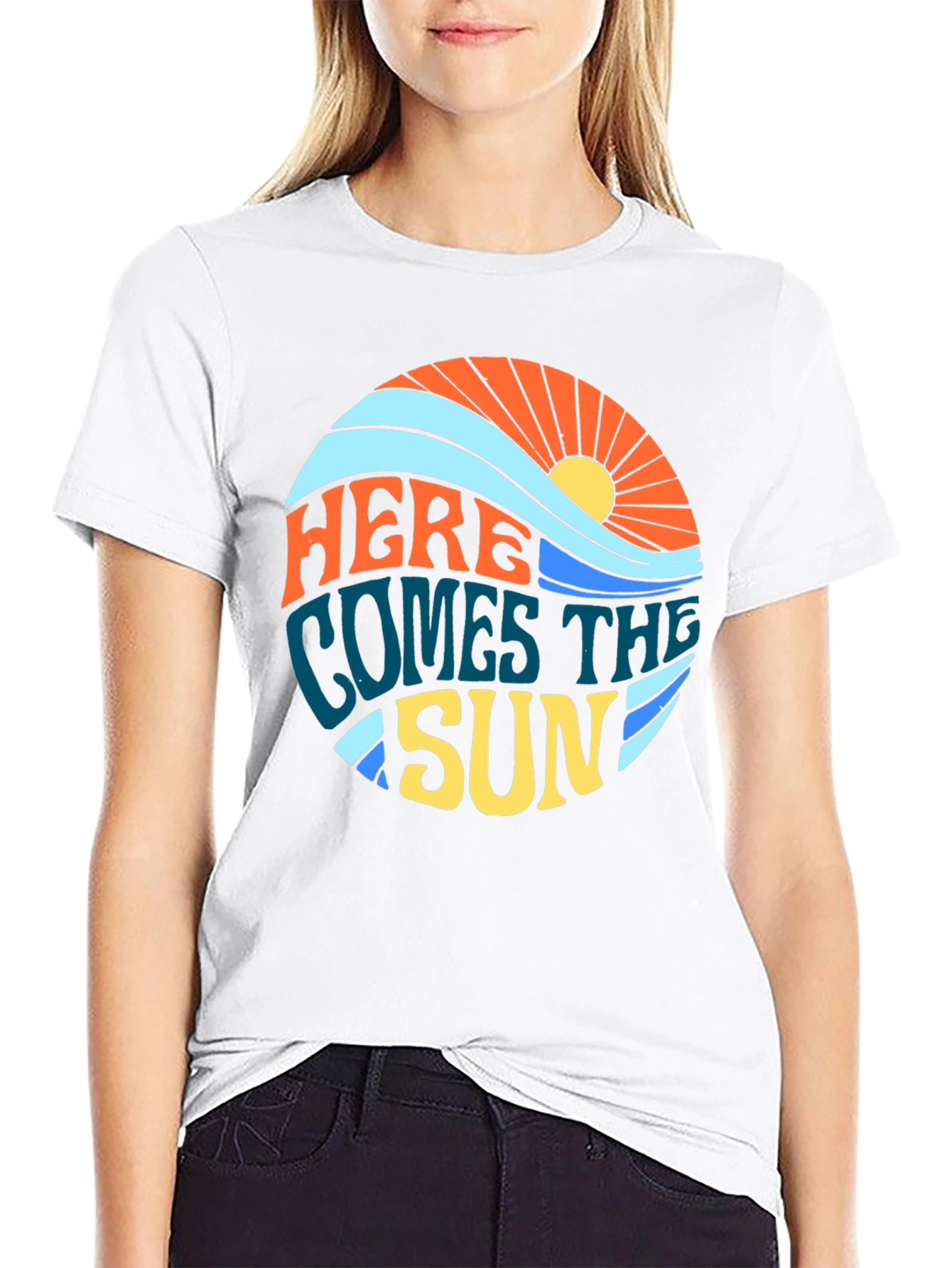 Black Here Comes The Sun Graphic Tee view 9