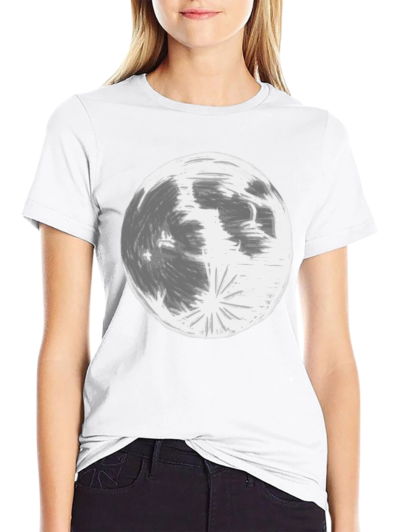 Black Lunar Graphic Tee - Classic Black Cotton view 9