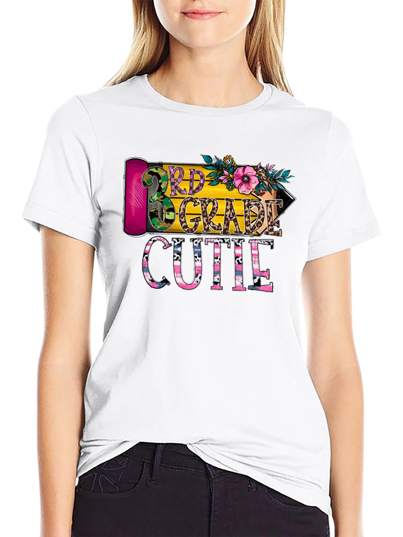 Black 3rd Grade Cutie T-Shirt - Back to School view 9