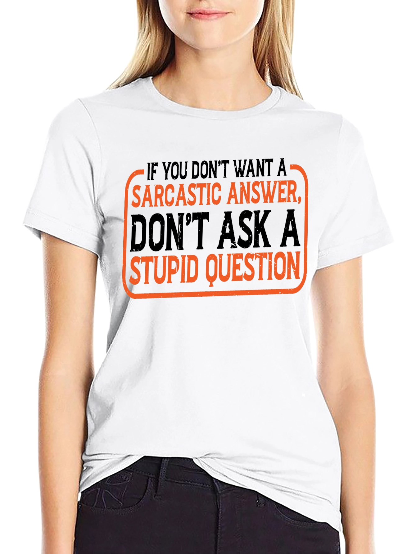 Black Sarcastic Answer Black T-Shirt view 9