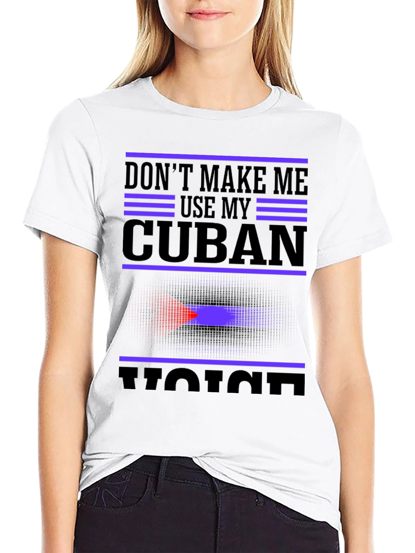 Black Cuban Voice Graphic T-Shirt - Novelty Tee view 9