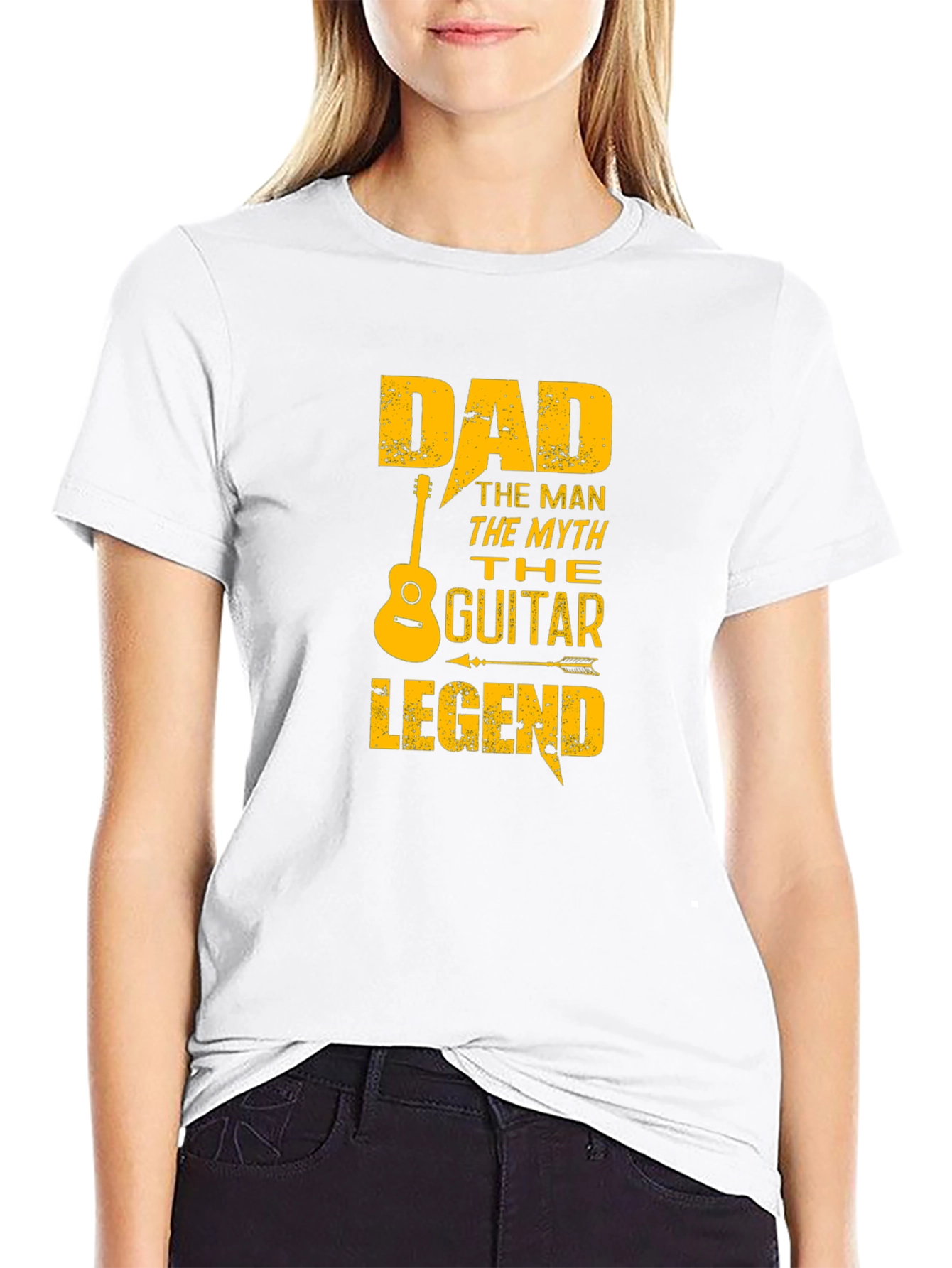 Black Dad Guitar Legend Black Graphic T-Shirt view 9