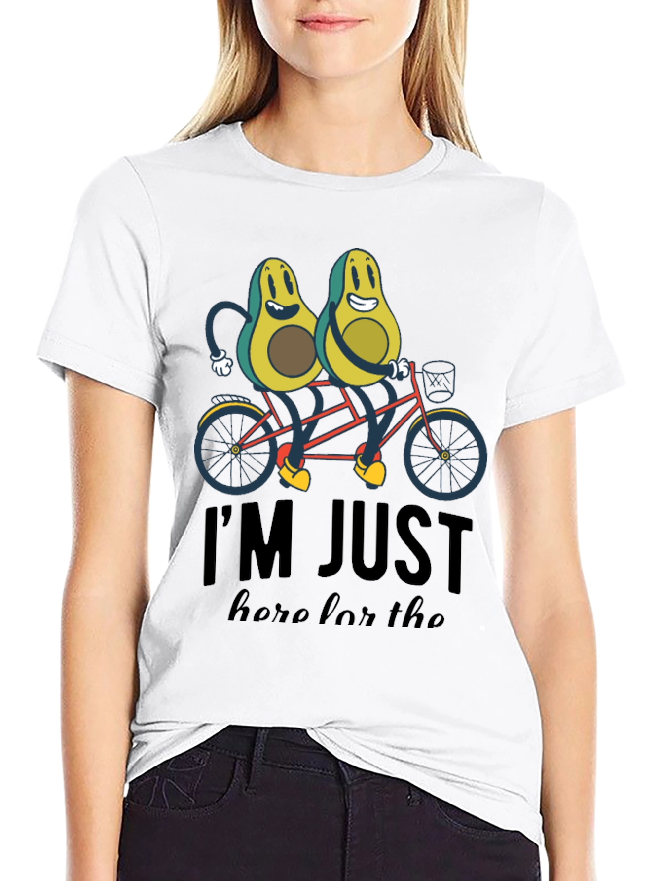 Black Avocado Tandem Bicycle T-Shirt view 9