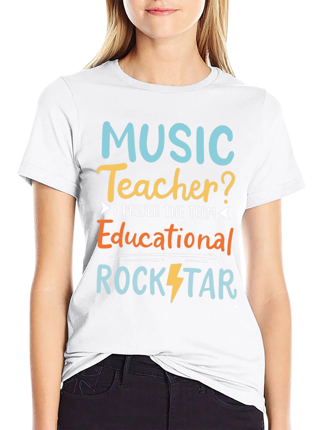 Black Music Teacher Educational Rockstar T-Shirt view 9