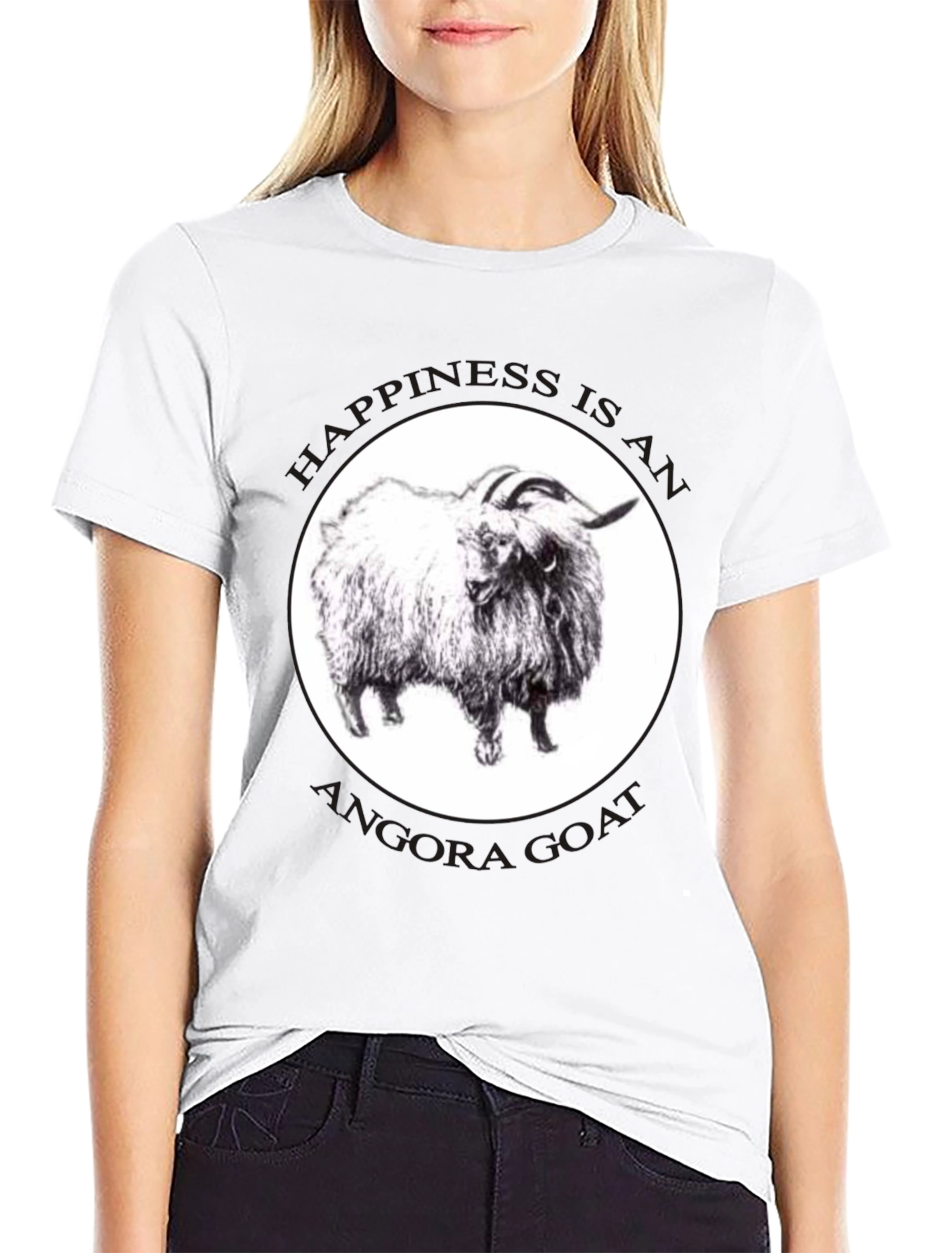 Black Angora Goat Happiness Black T-Shirt view 9