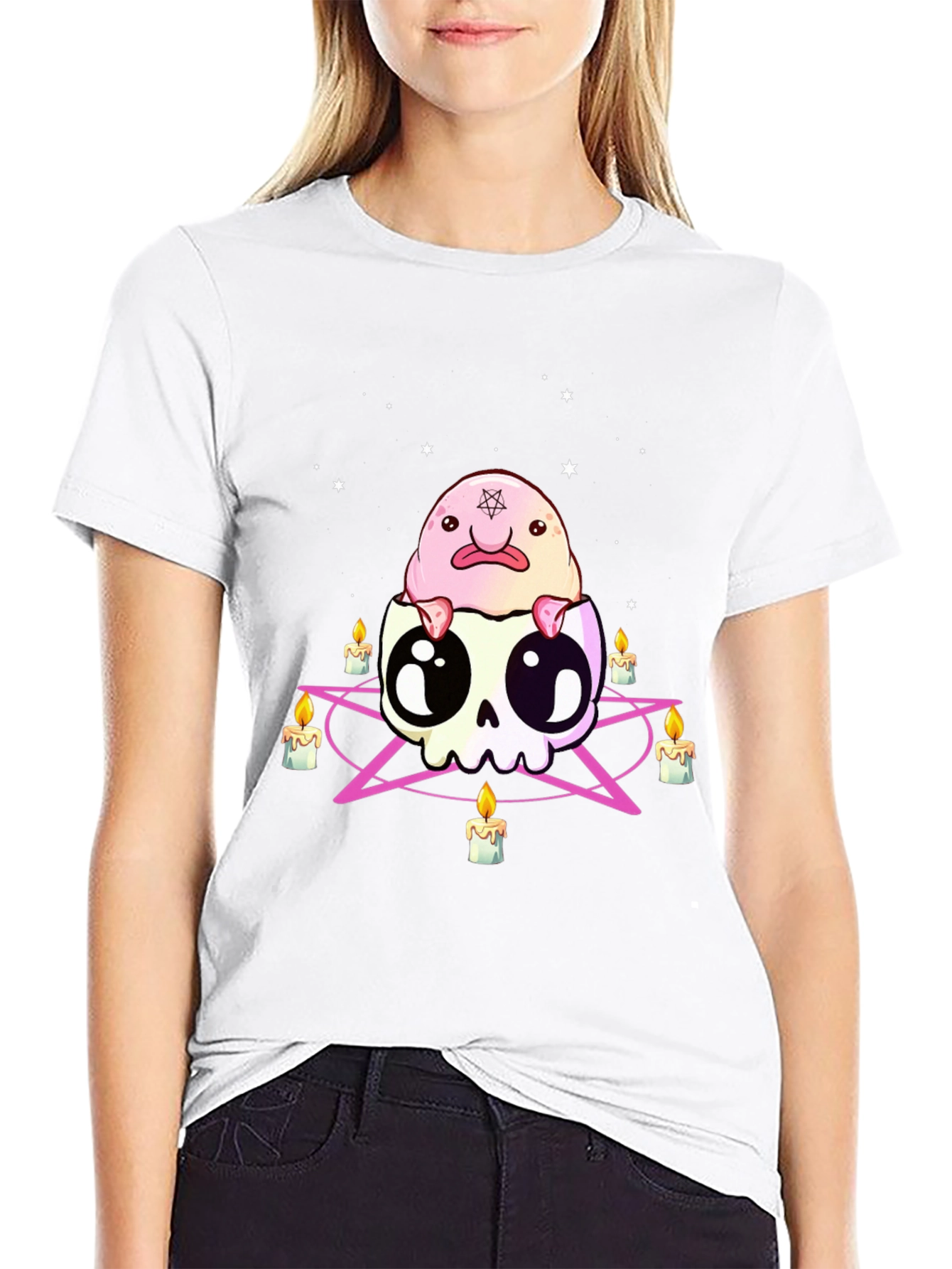 Black Blobfish Skull Graphic Tee view 9