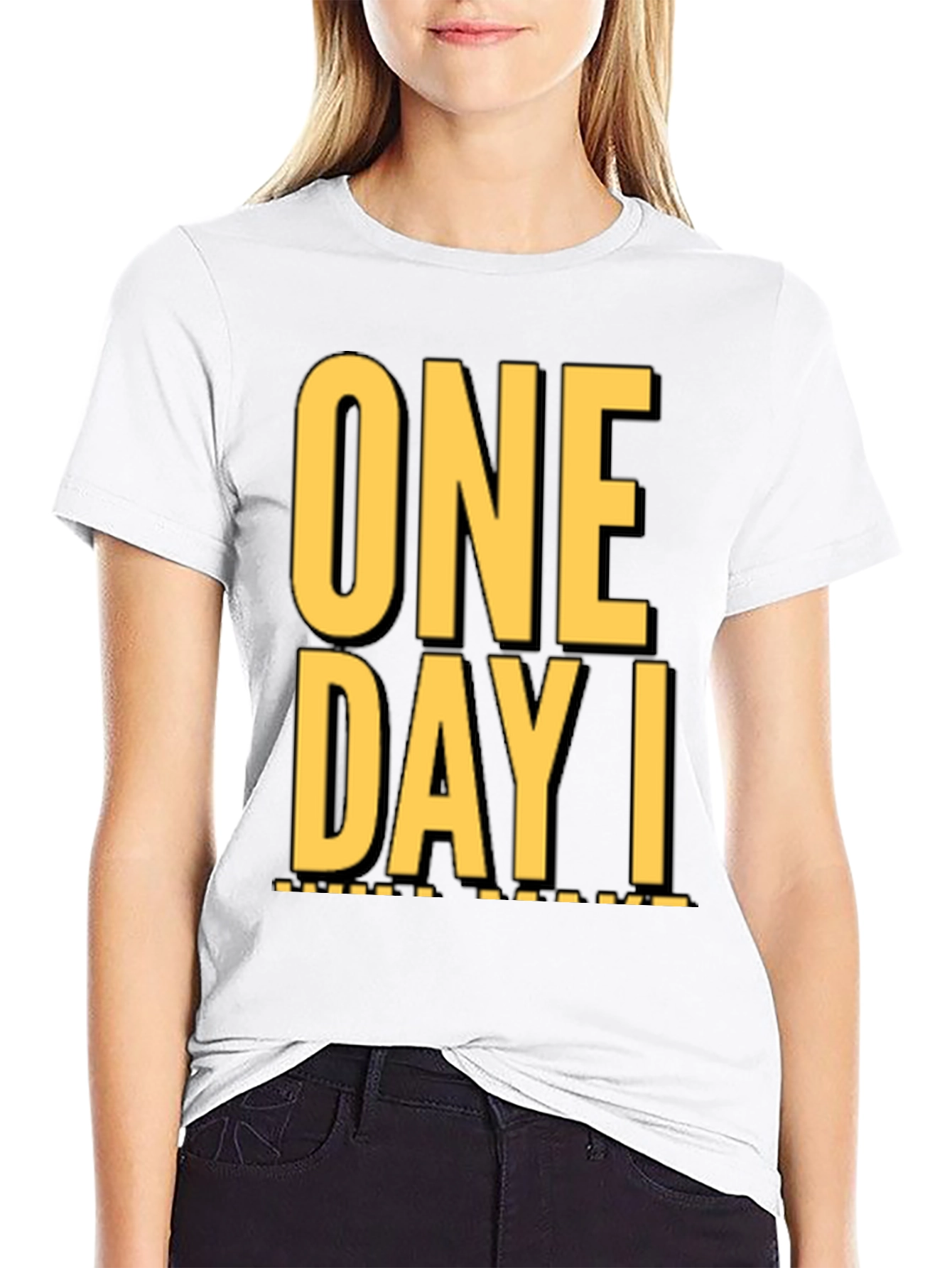 Black One Day I T-Shirt - Stylish Graphic Tee view 9