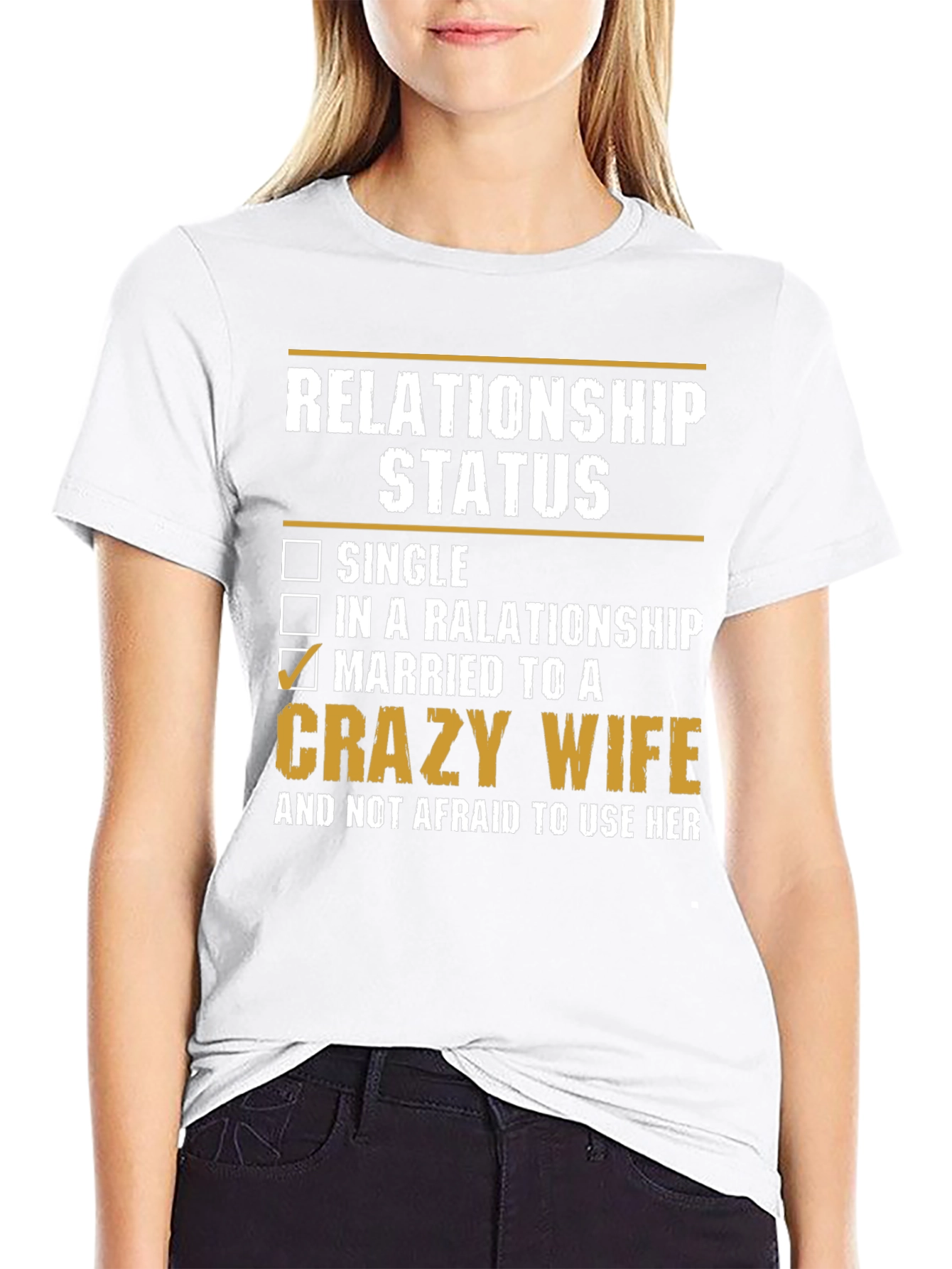 Black Relationship Status: Married to a Crazy Wife T-Shirt view 9