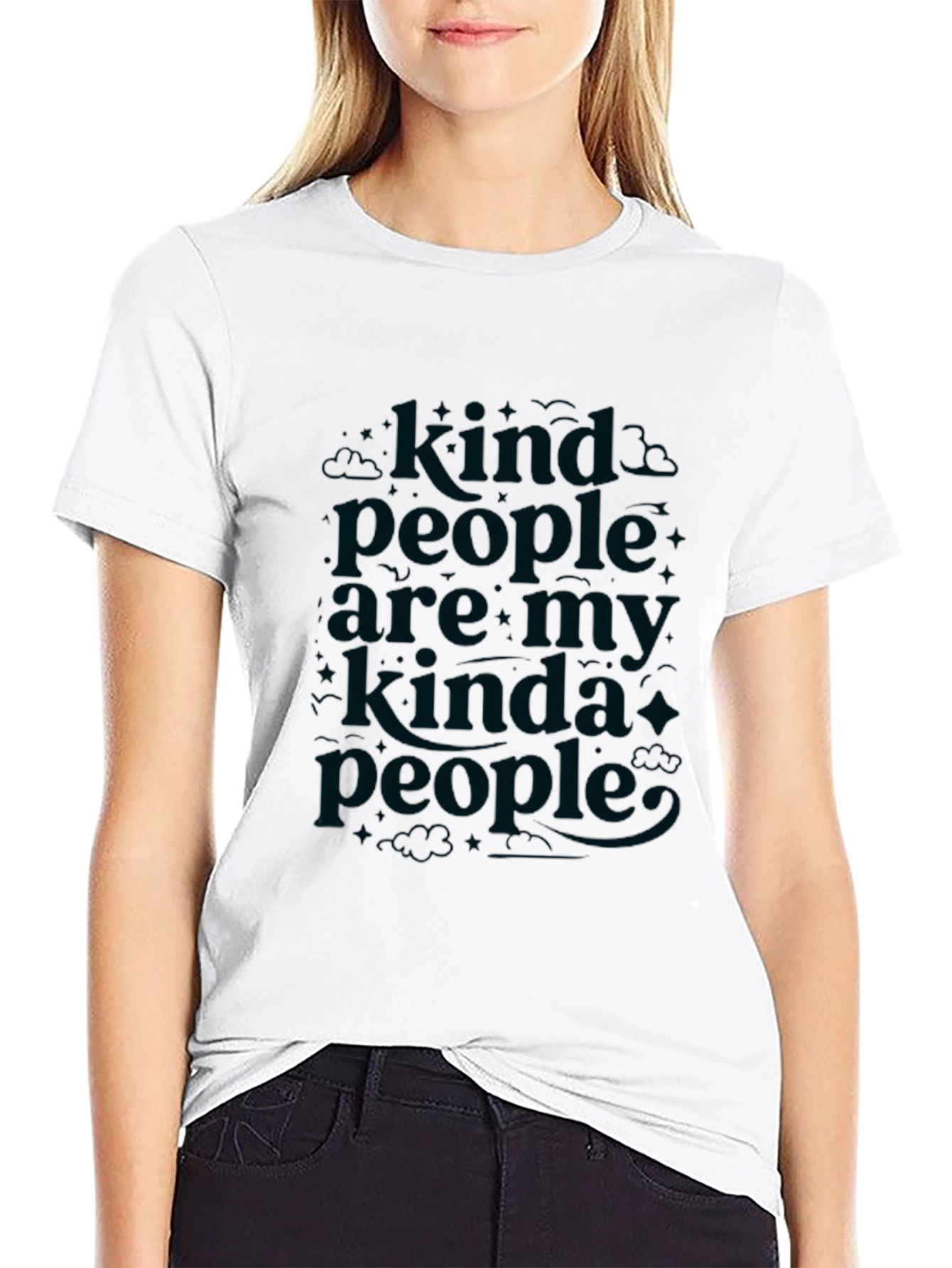 Black Kind People Graphic Tee - Soft Cotton Crewneck T-Shirt view 9