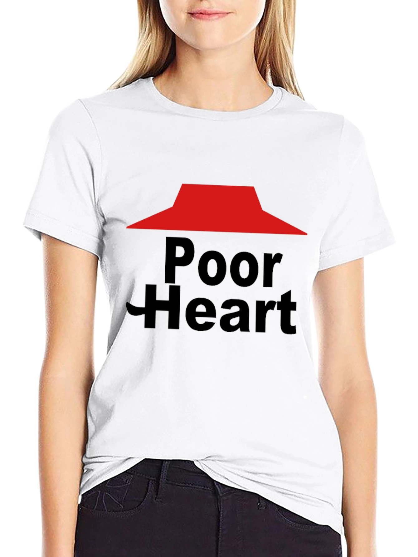 Black Poor Heart Funny Graphic T-Shirt view 9