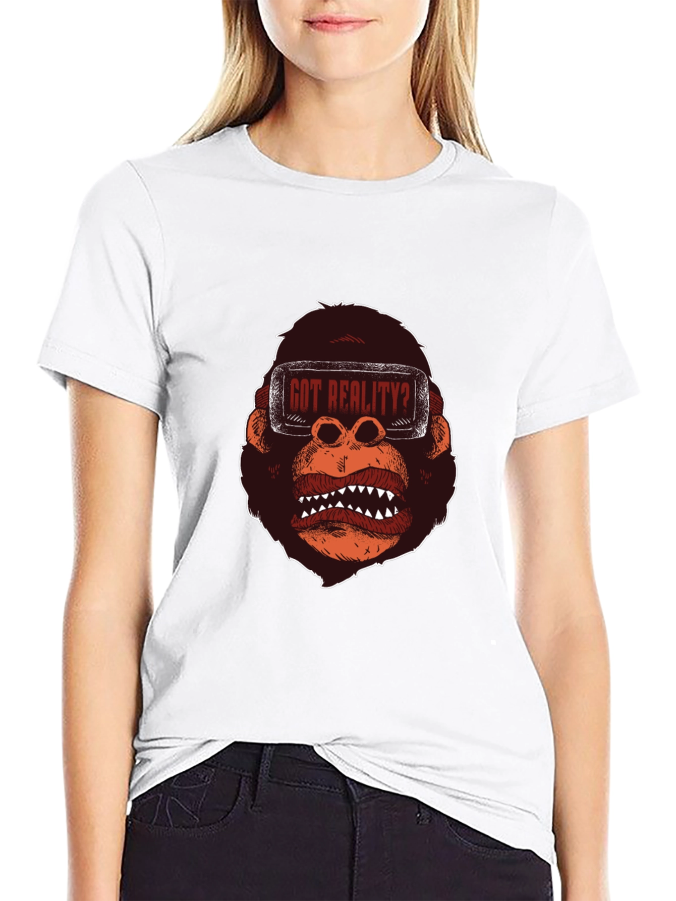 Black Got Reality? Gorilla VR Graphic T-Shirt view 9