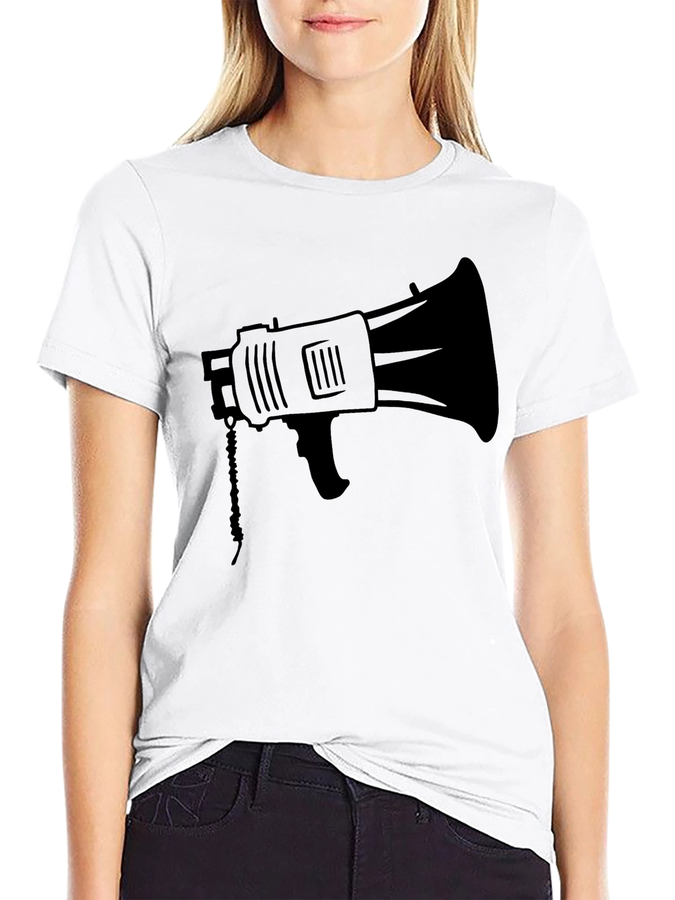 Black Black Megaphone Graphic Tee - Loud & Proud! view 9