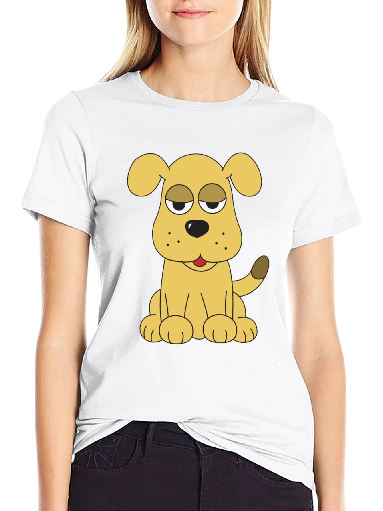 Black Dog Cartoon Black T-Shirt view 9