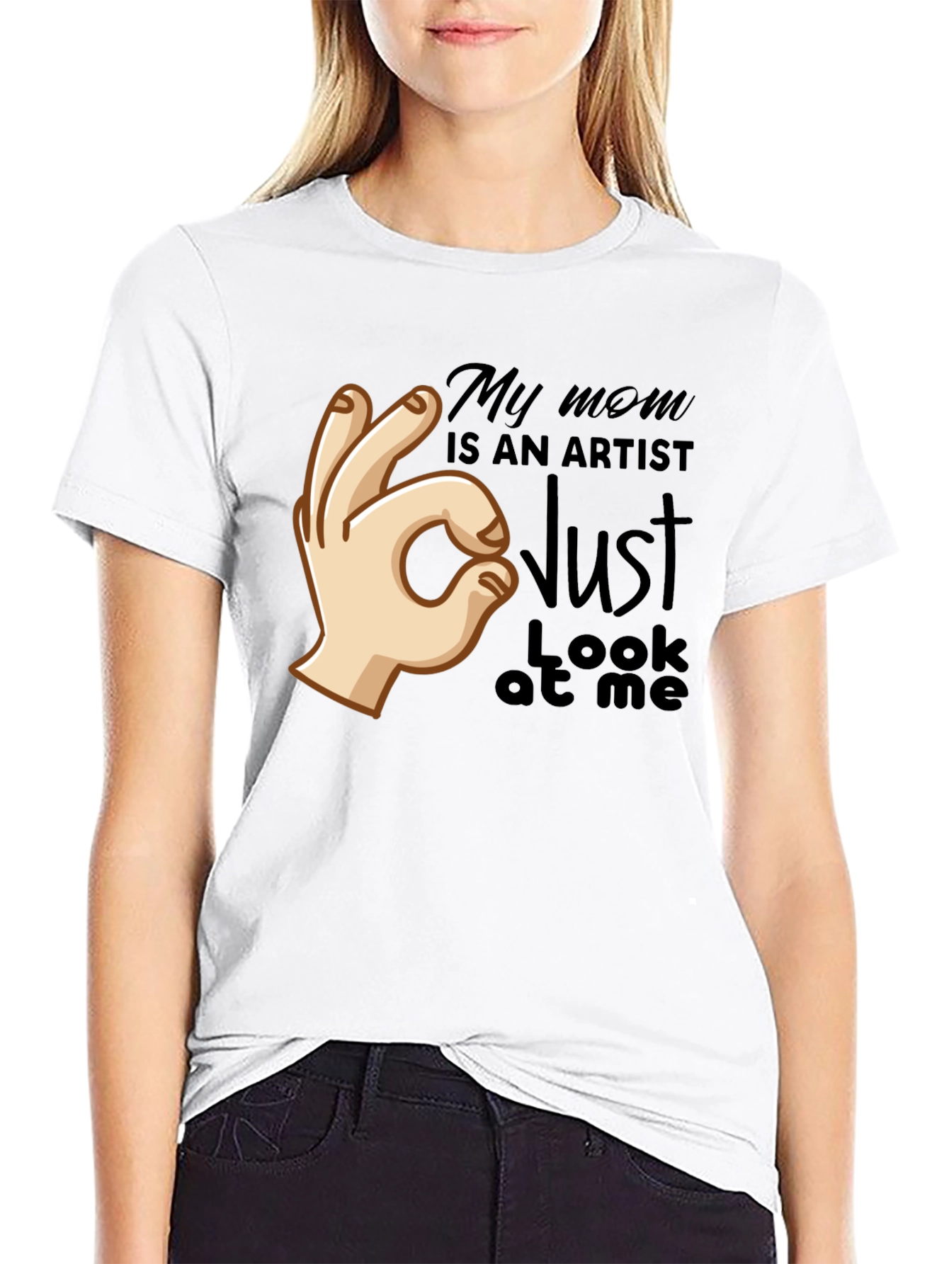 Black My Mom is an Artist T-Shirt - Funny Graphic Tee view 9