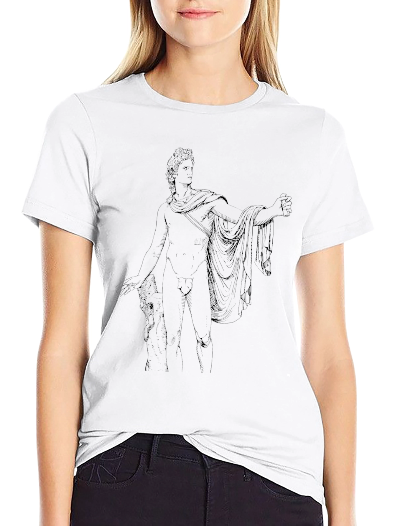 Black Apollo Statue Graphic T-Shirt view 9