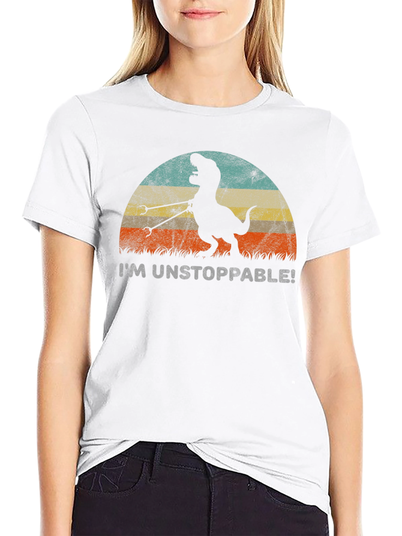 Black Unstoppable Dino T-Rex Graphic Tee view 9