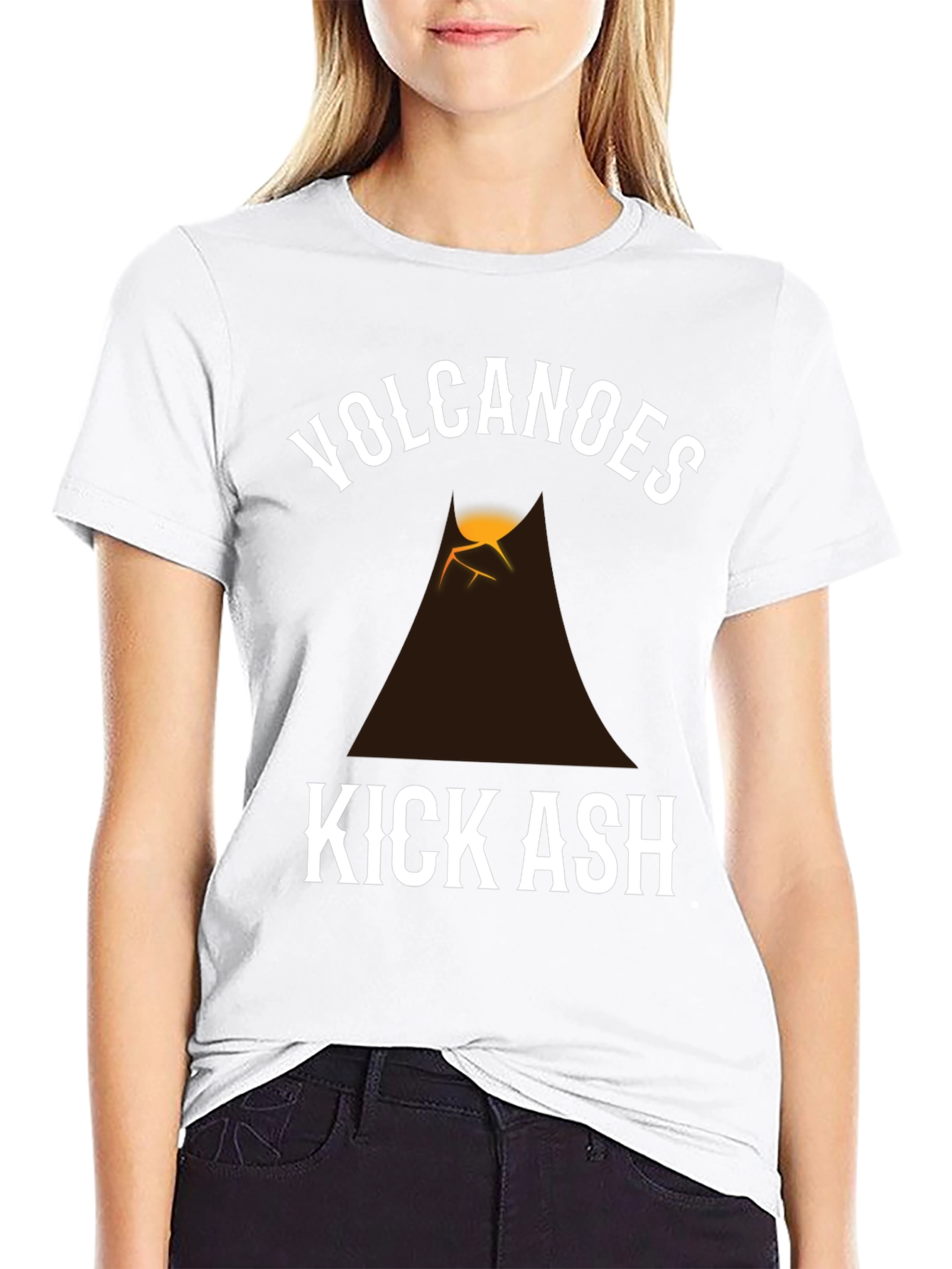 Black Volcanoes Kick Ash Graphic T-Shirt - Black view 9