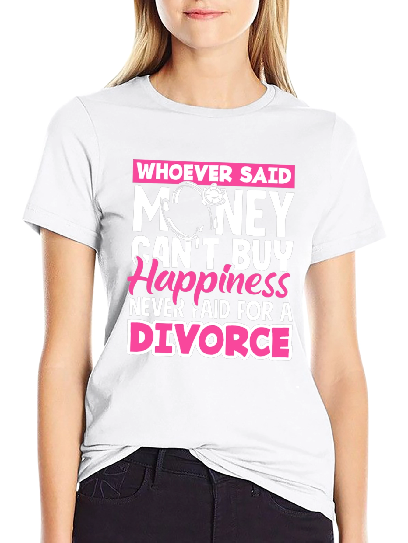 Black Money Can't Buy Happiness Divorce T-Shirt view 9