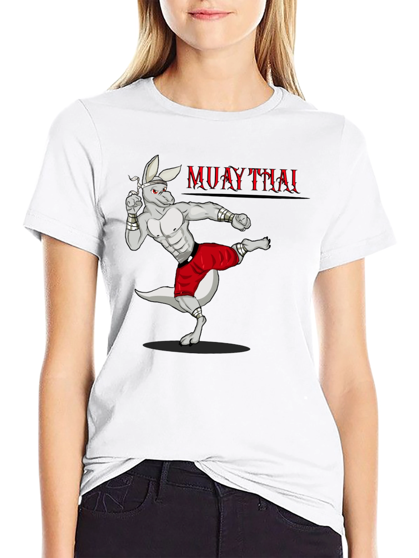 Black Muay Thai Kangaroo Graphic T-Shirt view 9